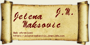 Jelena Maksović vizit kartica